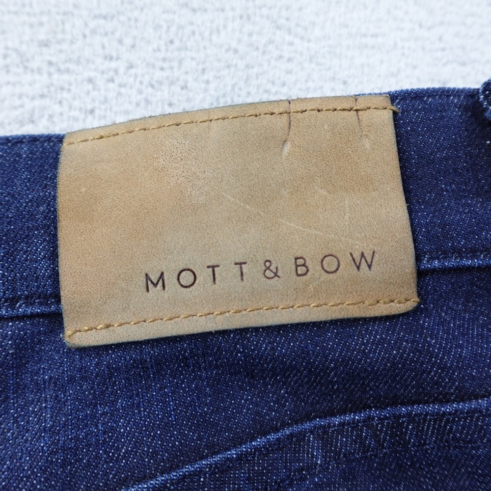 Mott and Bow Straight Crosby Jeans Mens 36 Blue Denim Stretch Dark Wash Pants - Picture 4 of 16